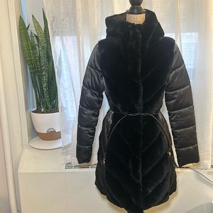 Karl Lagerfeld Faux Fur Puffer Coat